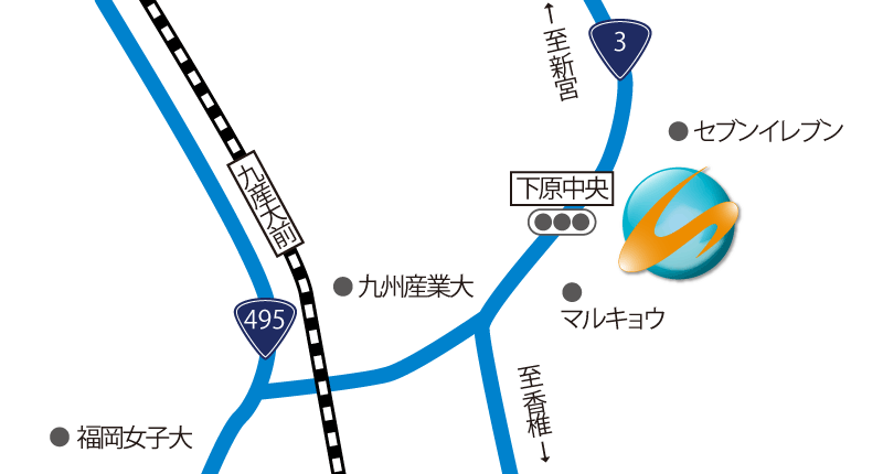 福岡市東区リハタス地図